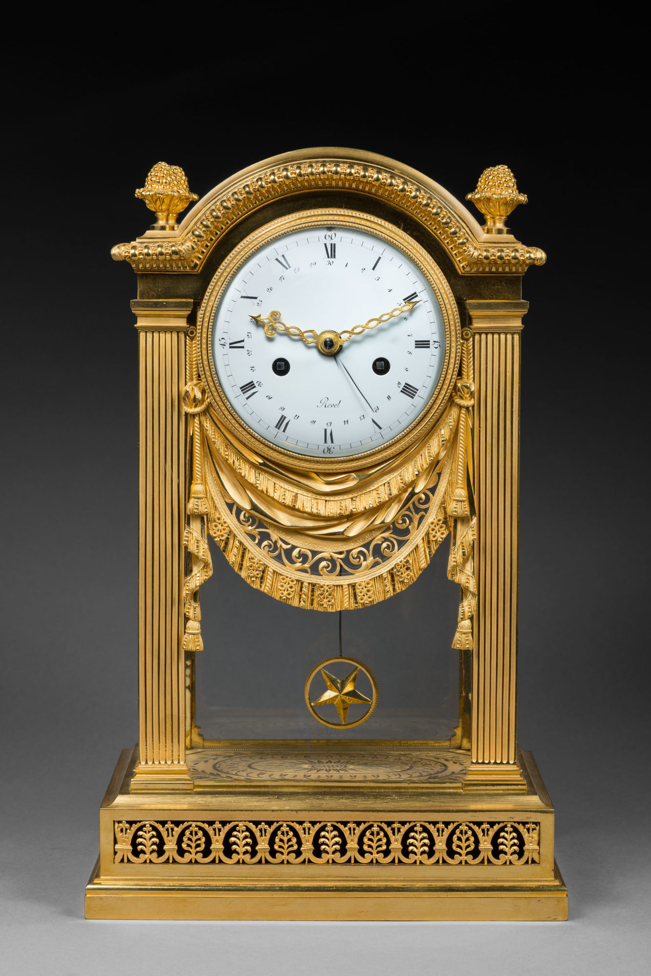 Horloge pendule caducée Cotoflex en bronze